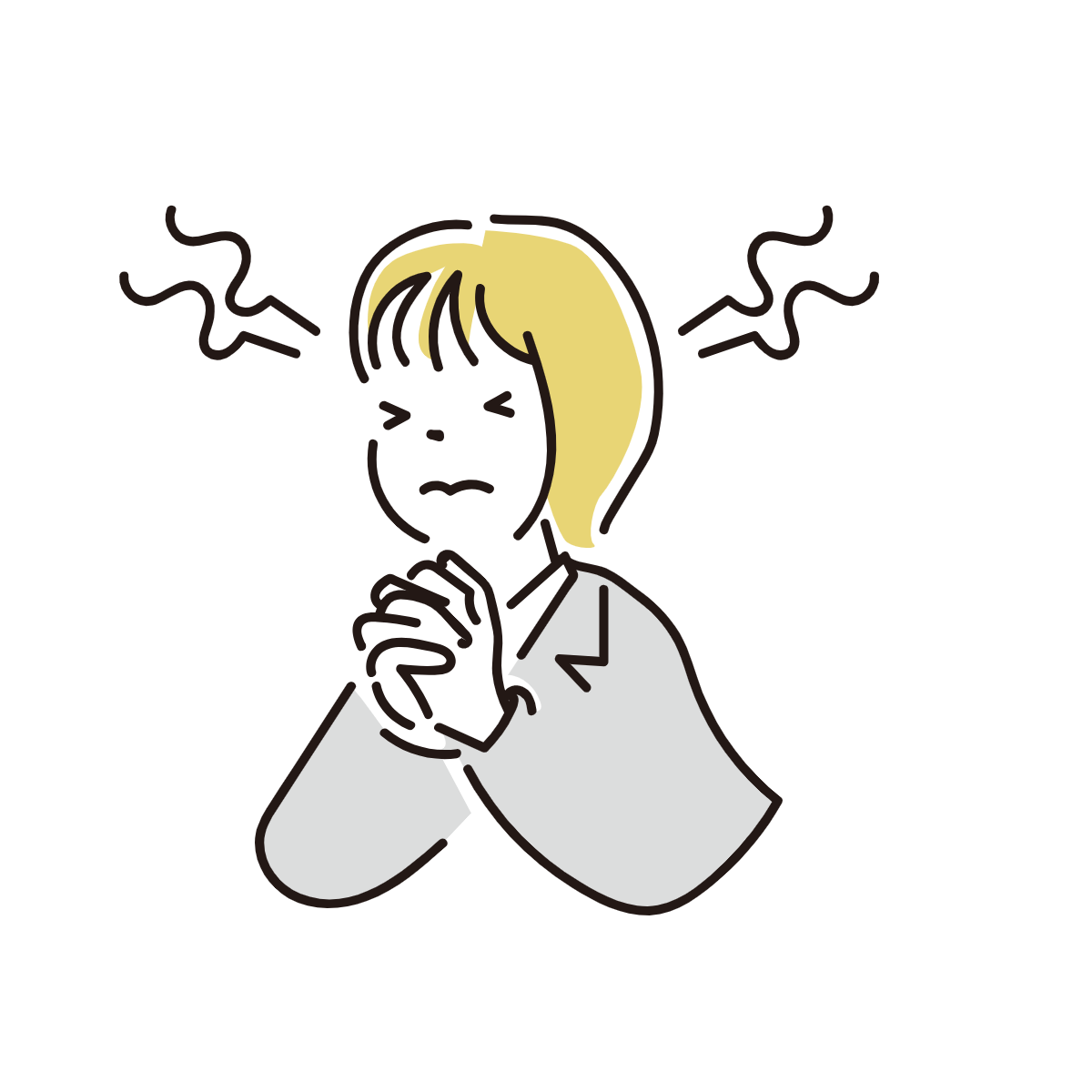 祈る女性のイラスト