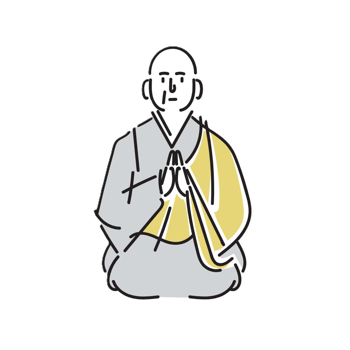 合掌する僧侶のイラスト