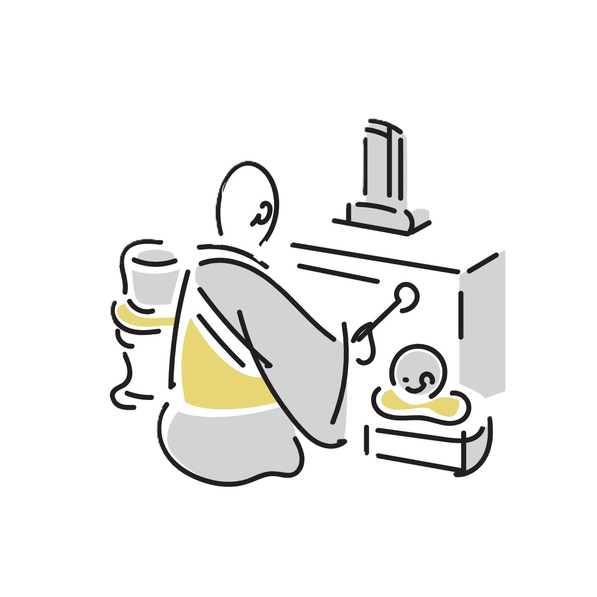 読経する僧侶のイラスト