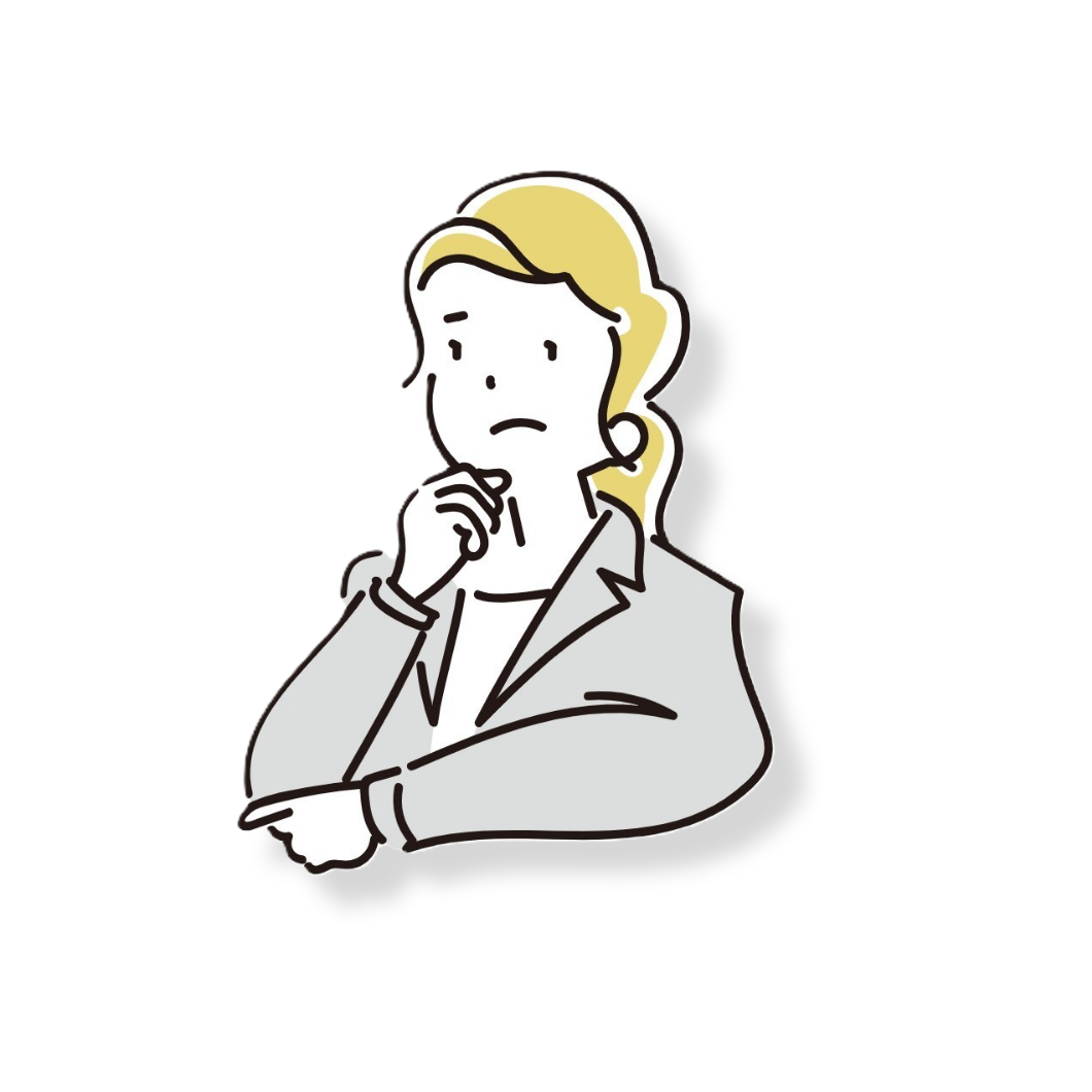 悩む女性のイラスト
